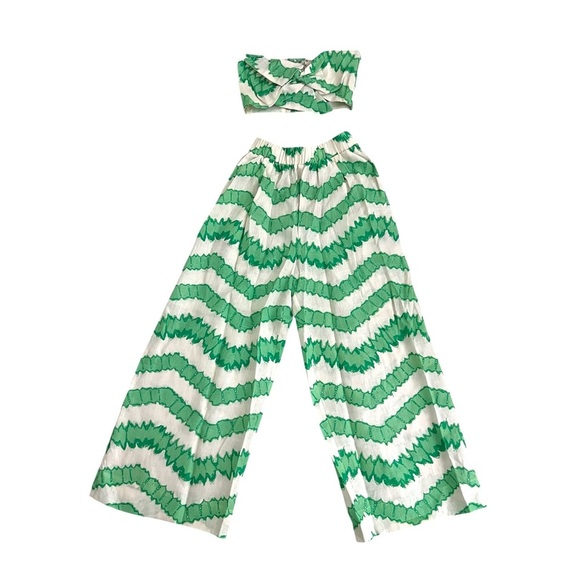 NWT RHODE Two Piece Matching Set - Toni Top / Safia Pant in Watercolor Zig Zag - Picture 2 of 12